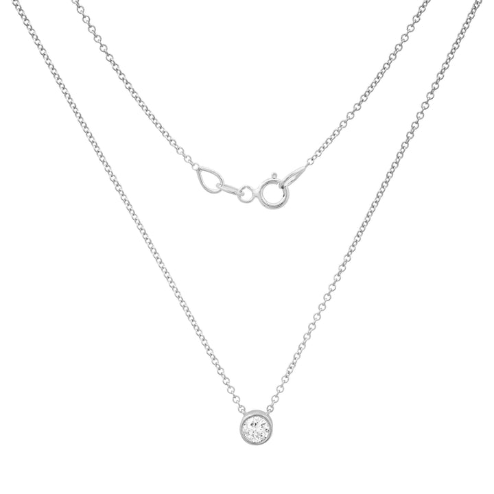3.6MM 17-Pointer Solitaire Diamond Pendant Necklace