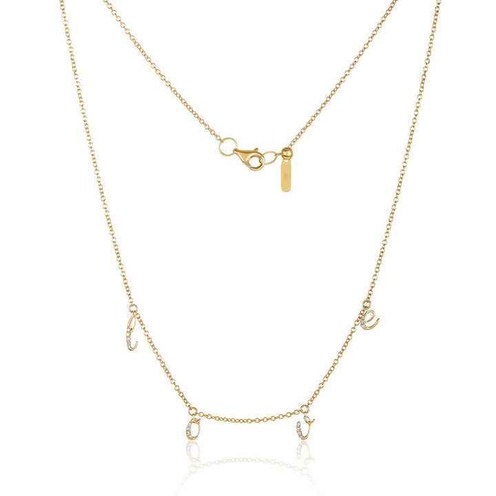 18K Gold Diamond LOVE Choker Necklace
