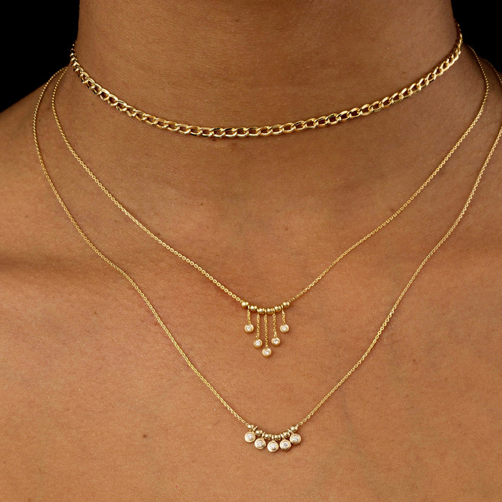 14K Gold Cuban Choker Necklace, LLGC-026