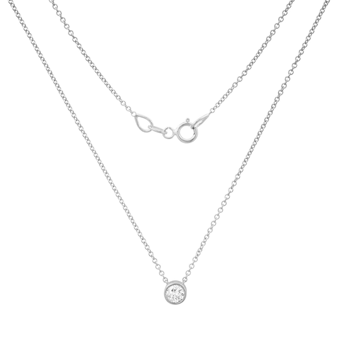 3.6MM 17-Pointer Solitaire Diamond Pendant Necklace