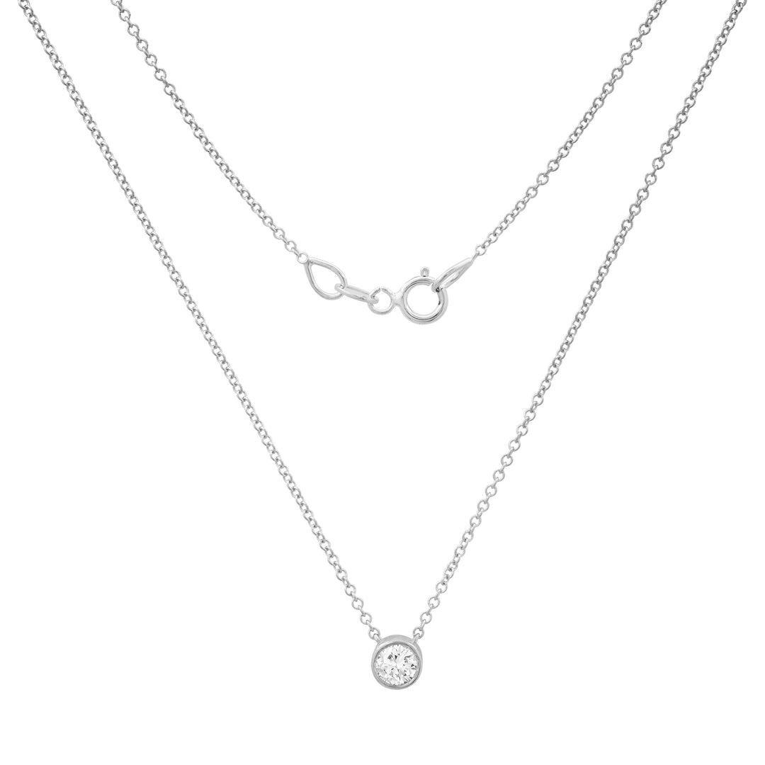 3.6MM 17-Pointer Solitaire Diamond Pendant Necklace
