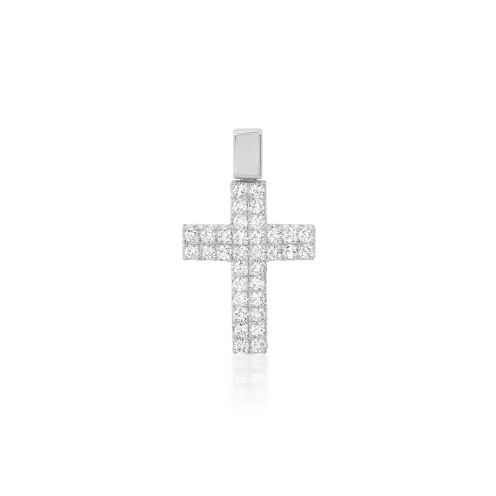 Micro-Pave Flower Set Diamond Cross