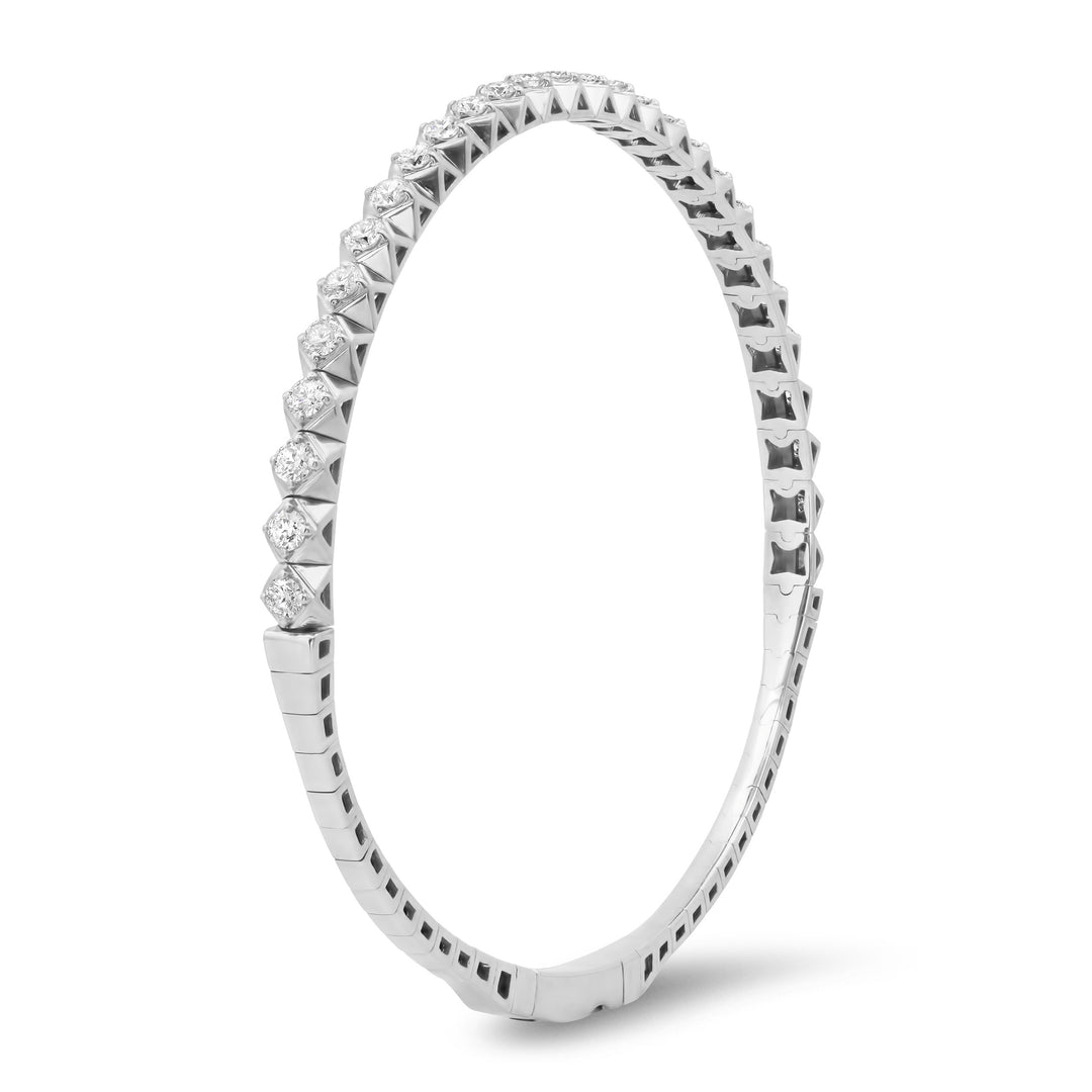 Medium Size Half Way Triangular Diamond-Cut Flexi Bangle