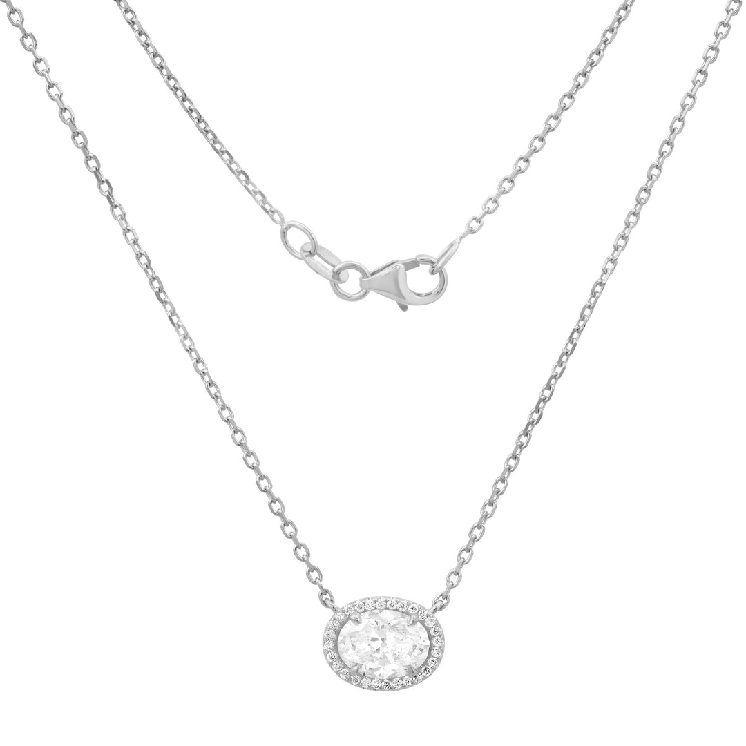 1.00ct Oval Diamond Halo Pendant