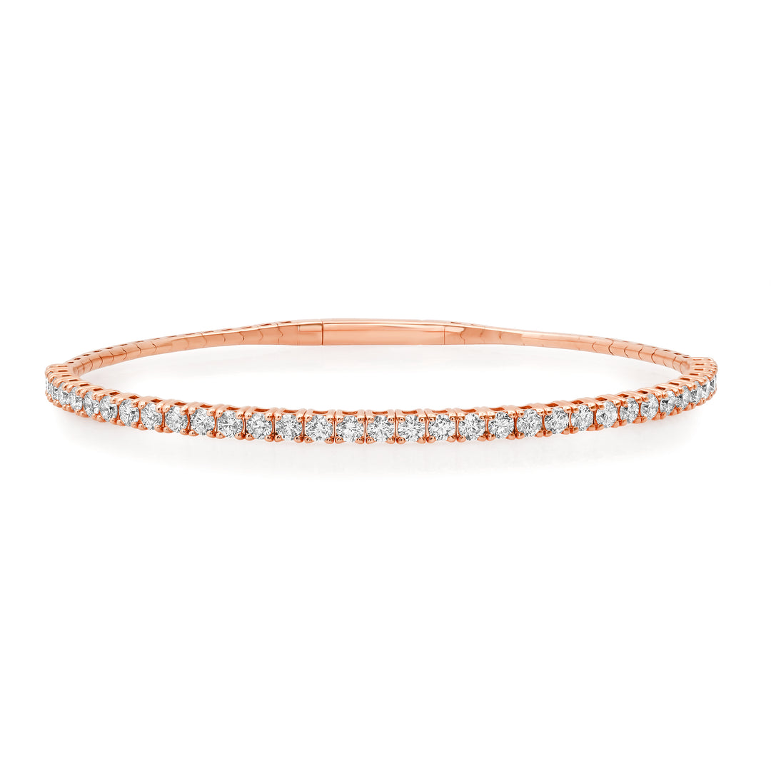 2.3MM 5-Pointer Half Way Diamond Flexi Bangle