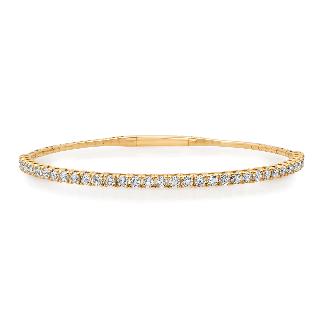 2.3MM 5-Pointer Half Way Diamond Flexi Bangle