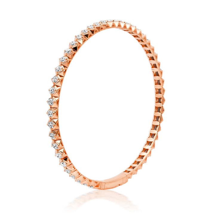 Medium Size Triangular Diamond-Cut Flexi Bangle