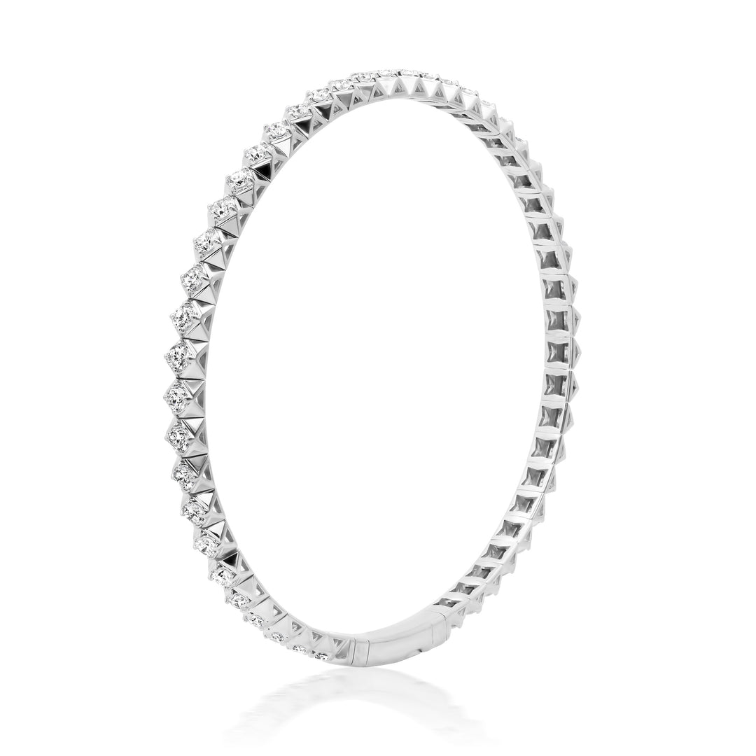 Medium Size Triangular Diamond-Cut Flexi Bangle