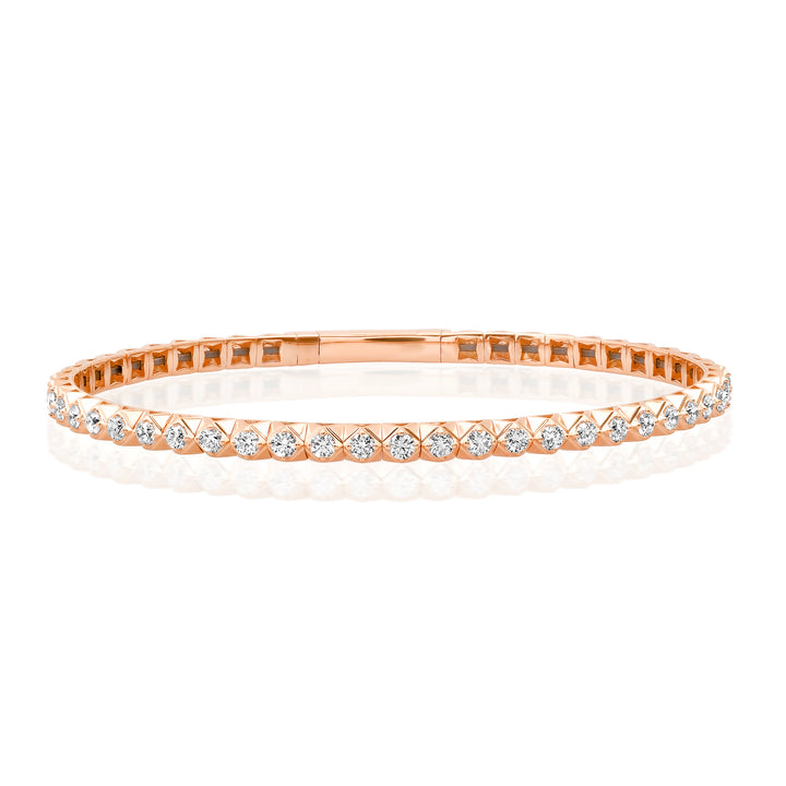 Medium Size Triangular Diamond-Cut Flexi Bangle