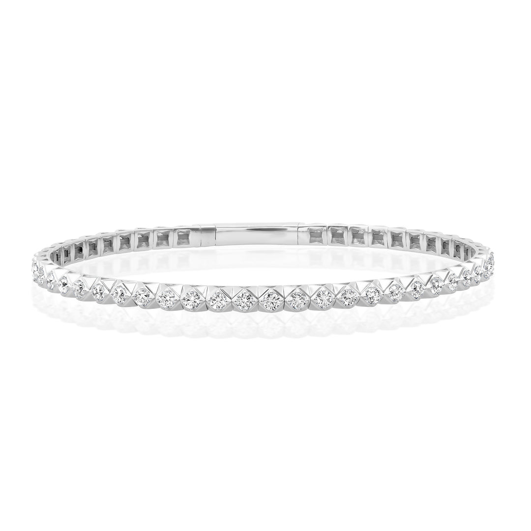 Medium Size Triangular Diamond-Cut Flexi Bangle