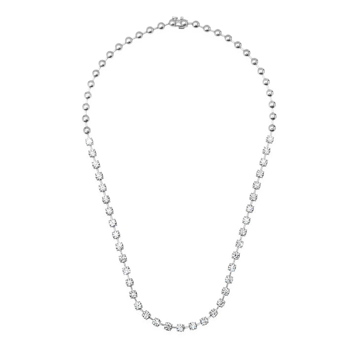 4.2MM 30-Pointer Half Way Diamond Bar Tennis Necklace