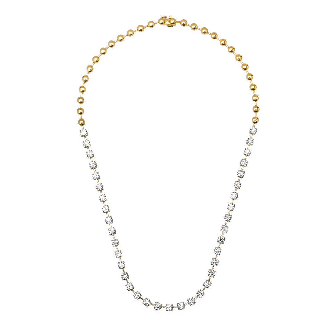 4.2MM 30-Pointer Half Way Diamond Bar Tennis Necklace