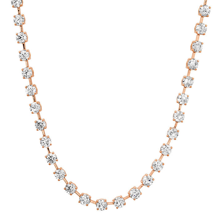 4.2MM 30-Pointer Half Way Diamond Bar Tennis Necklace