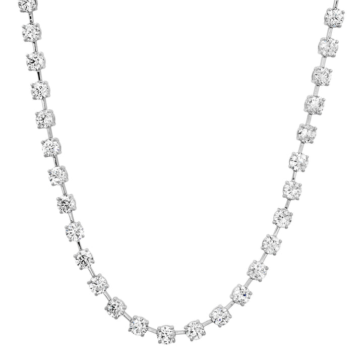 4.2MM 30-Pointer Half Way Diamond Bar Tennis Necklace