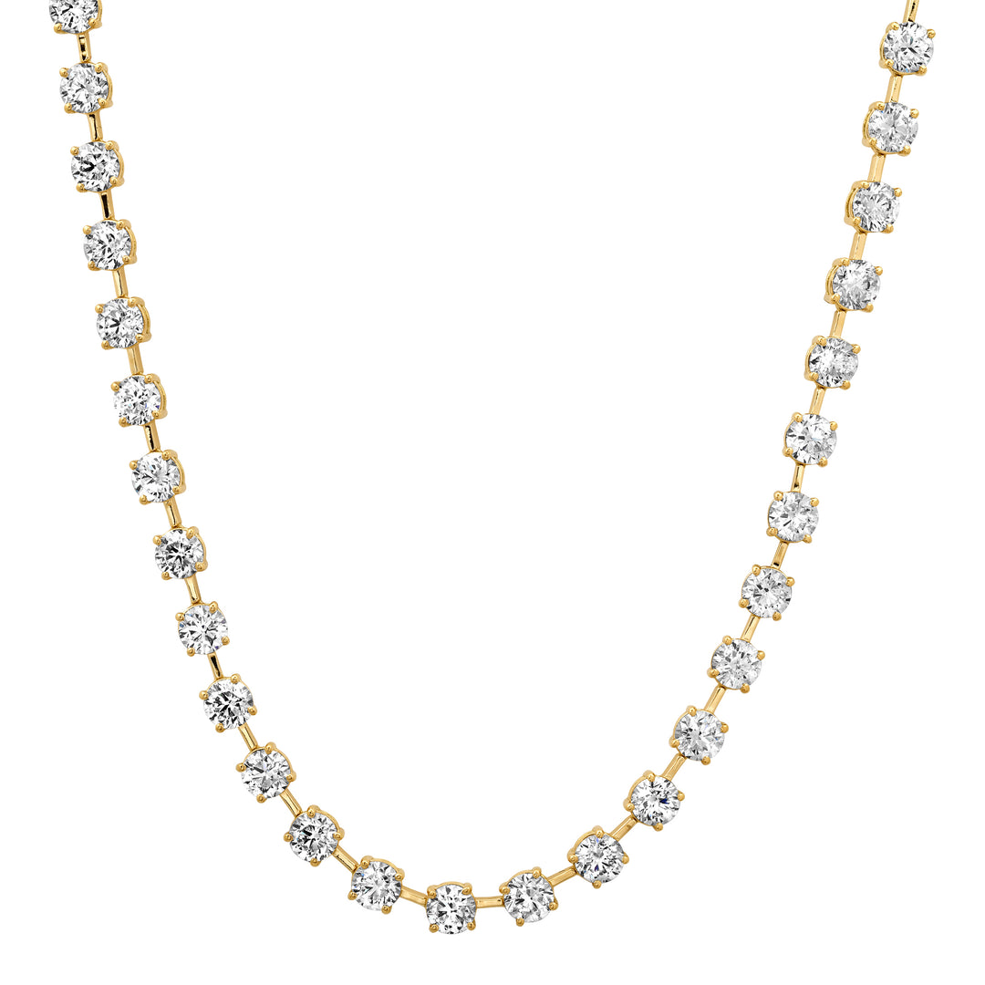 4.2MM 30-Pointer Half Way Diamond Bar Tennis Necklace