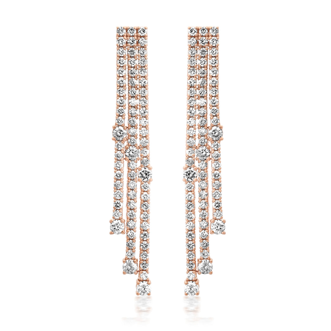 Tennis-Style Drop Earrings