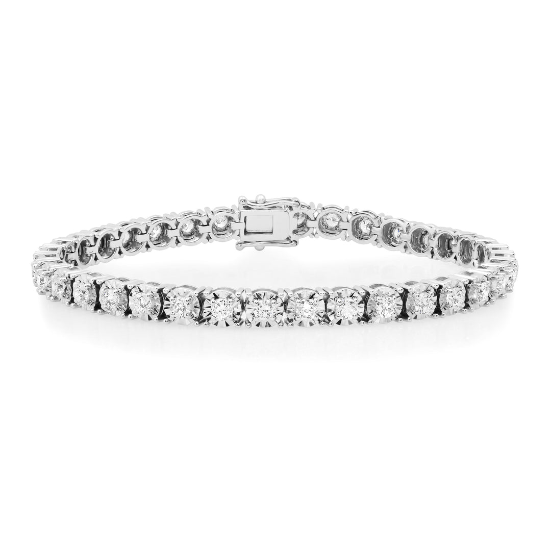 8-Pointer Illusion Set Diamond Tennis Bracelet