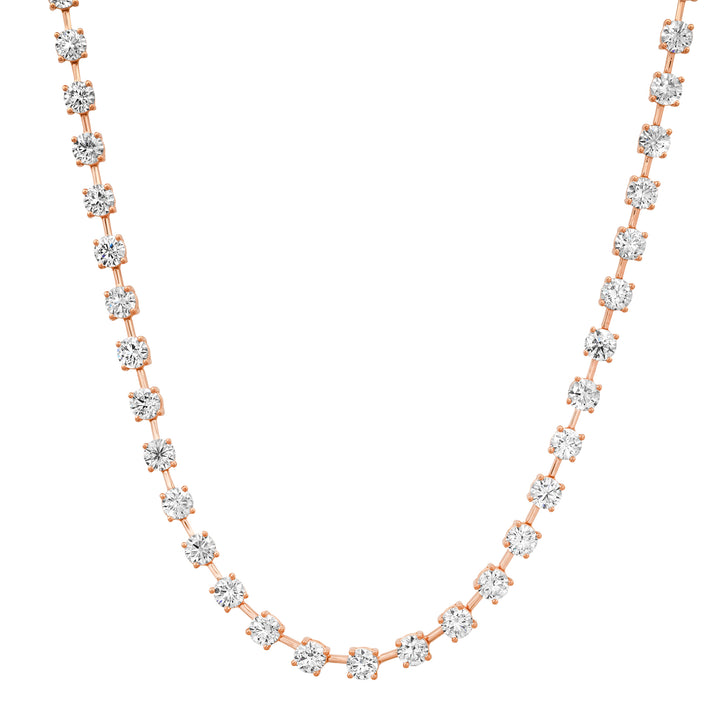 3.6MM 18-pointer Full Diamond Bar Tennis Necklace