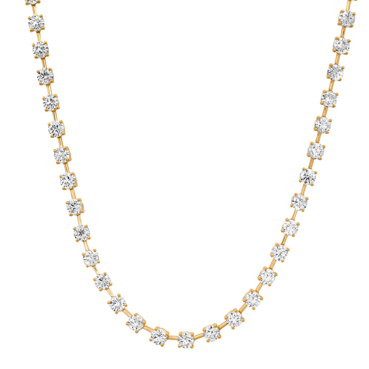 3.6MM 18-pointer Full Diamond Bar Tennis Necklace