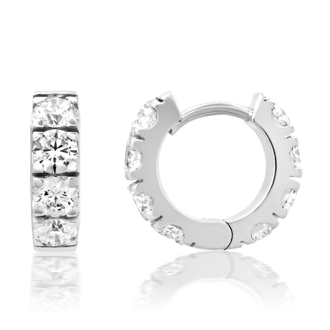 3.8MM 23-pointer Diamond Hoop Huggies