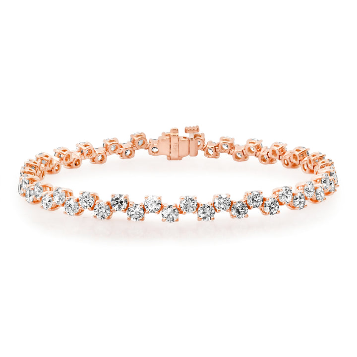 3.4MM 15-Pointer Zig Zag Diamond Cascade Bracelet