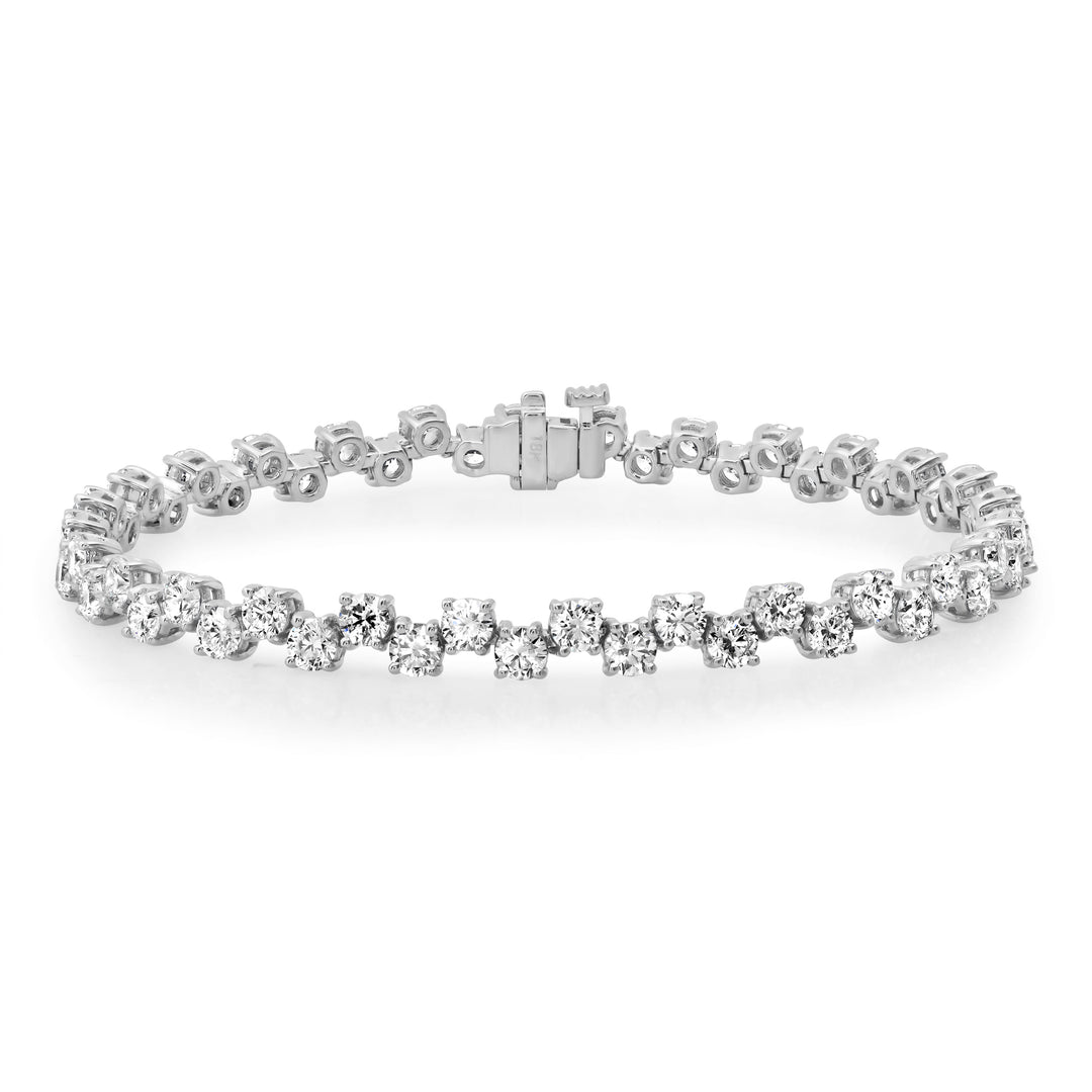 3.4MM 15-Pointer Zig Zag Diamond Cascade Bracelet