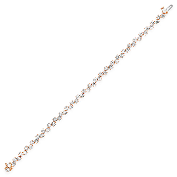 3.4MM 15-Pointer Zig Zag Diamond Cascade Bracelet