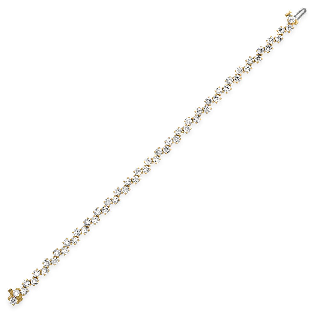 3.4MM 15-Pointer Zig Zag Diamond Cascade Bracelet