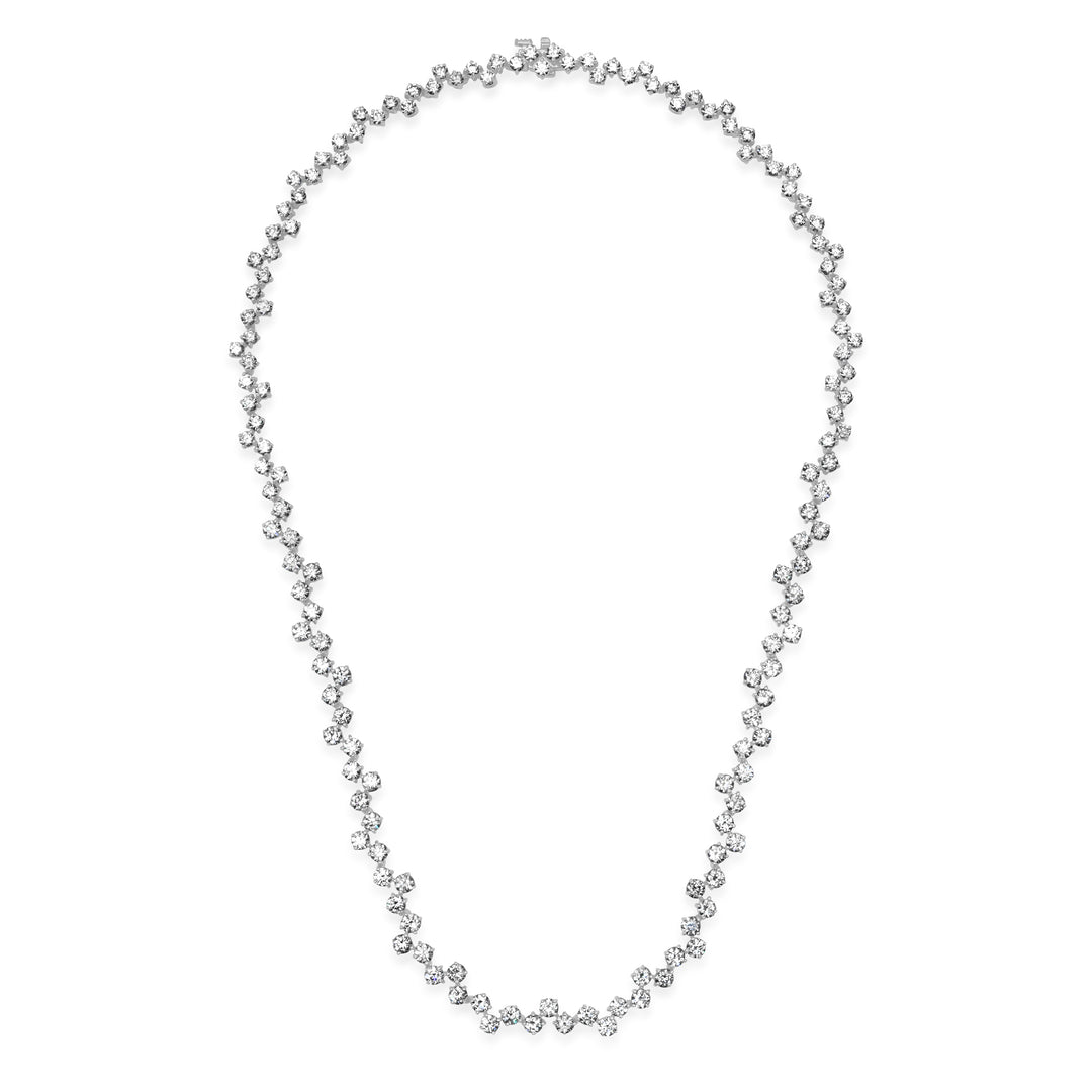 3.3MM 15-Pointer ZigZag Diamond Tennis Necklace