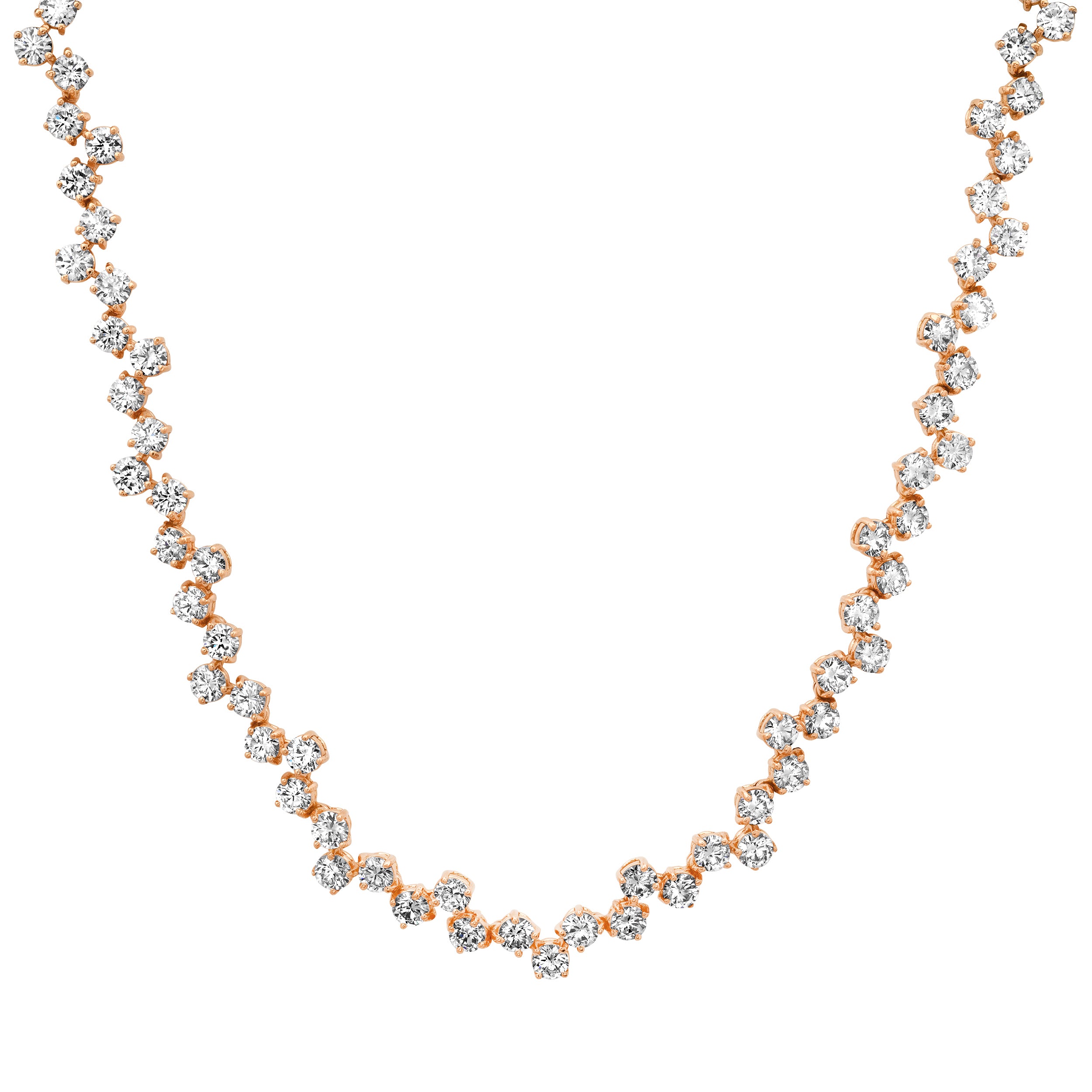 3.3MM 15-Pointer ZigZag Diamond Tennis Necklace – LealorInc.