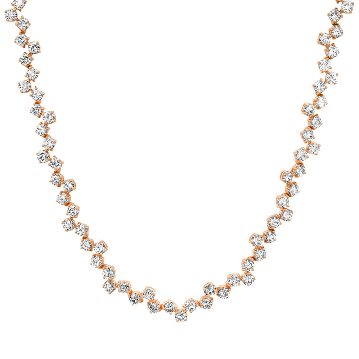 3.3MM 15-Pointer ZigZag Diamond Tennis Necklace