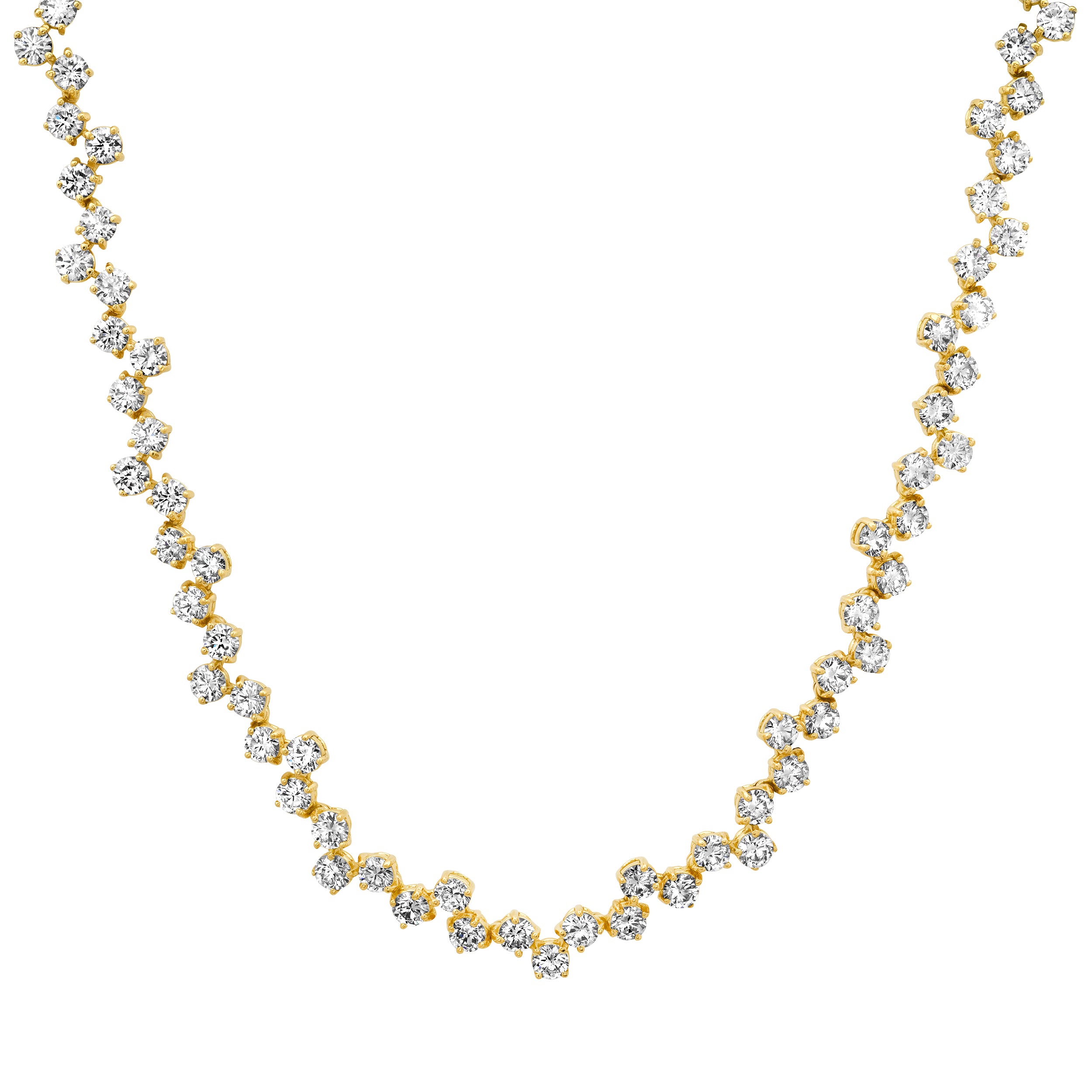 3.3MM 15-Pointer ZigZag Diamond Tennis Necklace – LealorInc.