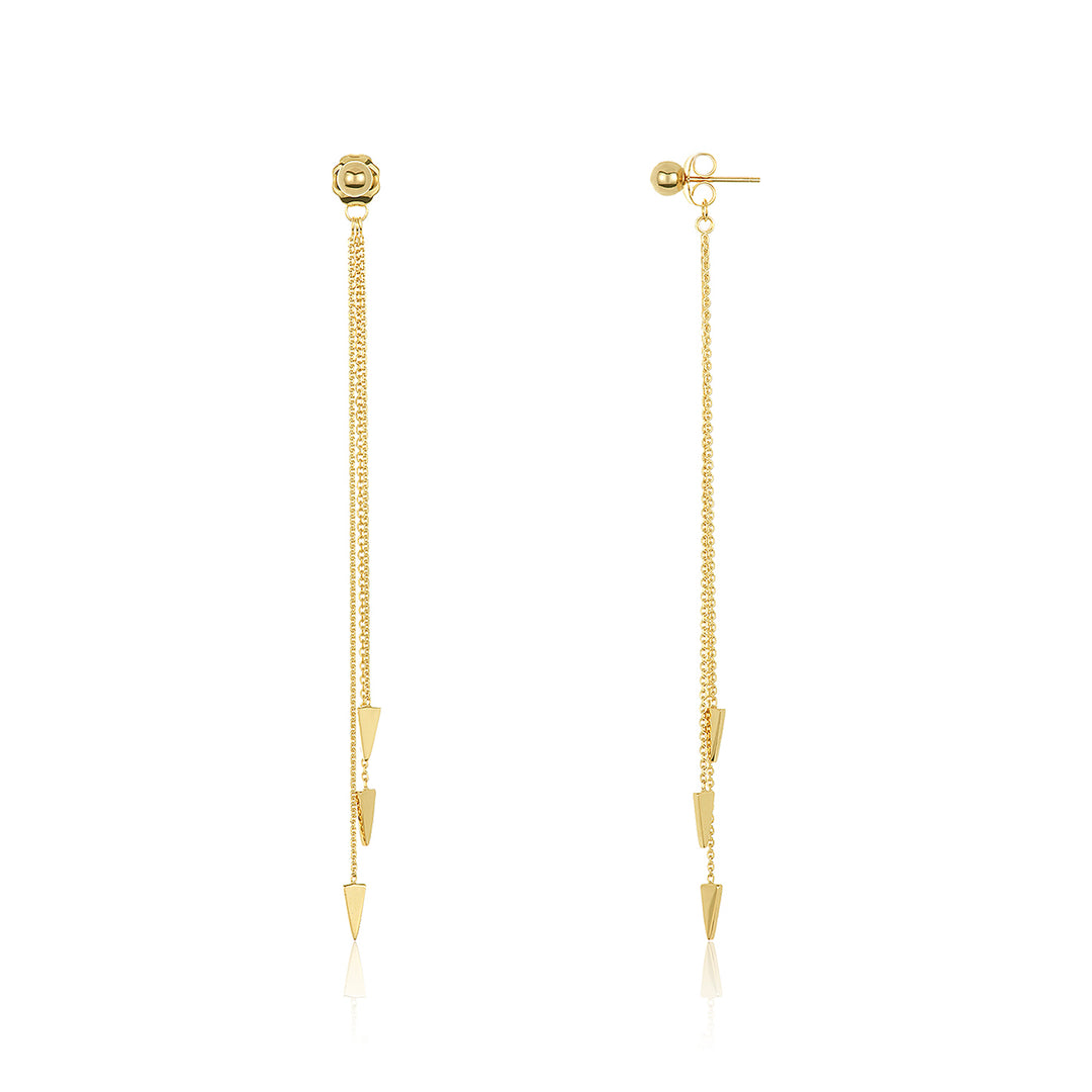 14K Gold Dangle Arrow Earrings