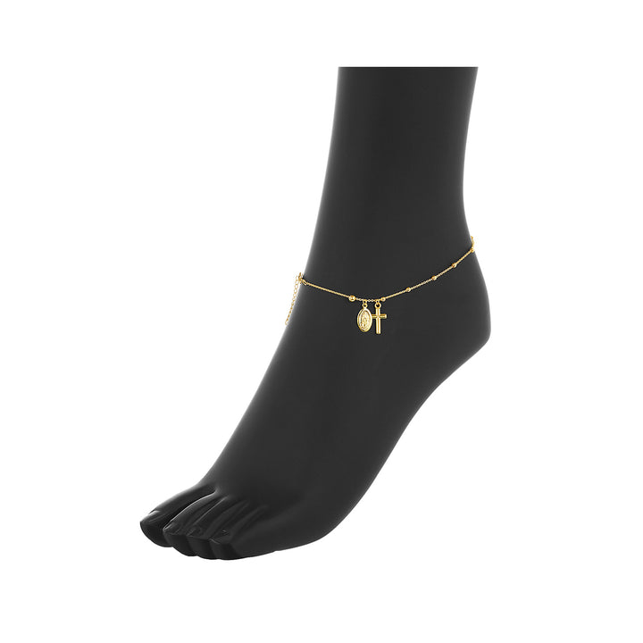 14K Gold Double Charm Anklet