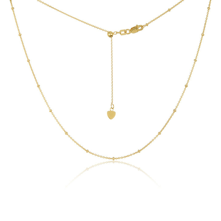 14K Gold Multi Bead Choker Necklace, LLGC-027