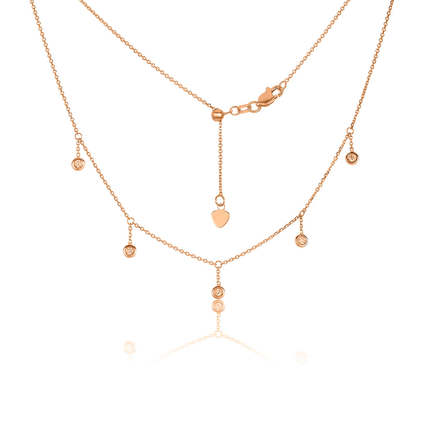 14K Gold Diamond Drop Choker Necklace LLGC 032