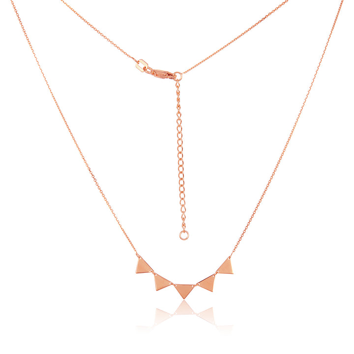 14K Gold Multi Triangle Necklace, LLGC-017 - 14k