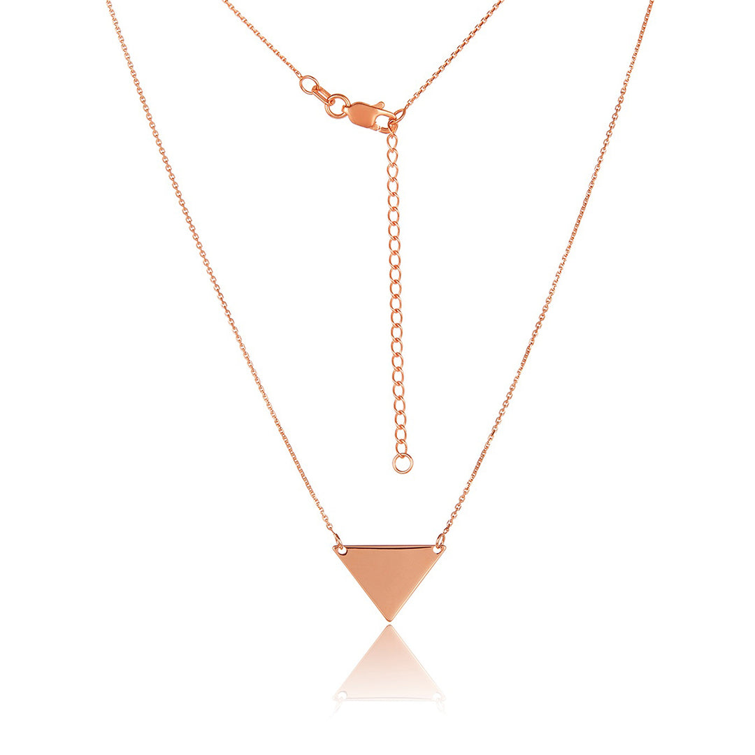 14K Gold Single Wide Triangle Necklace, LLGC-020 - 14k