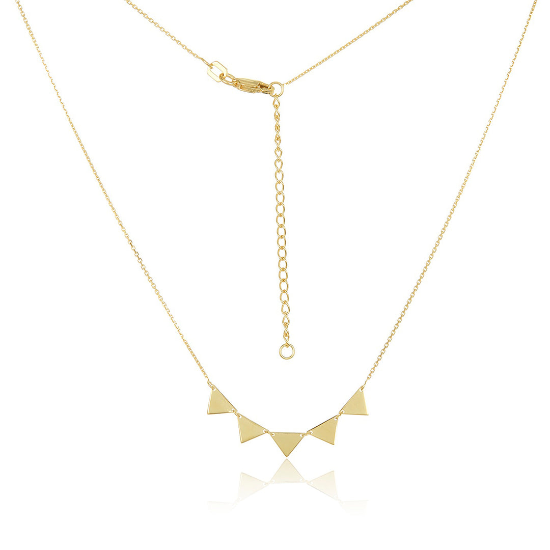 14K Gold Multi Triangle Necklace, LLGC-017 - 14k