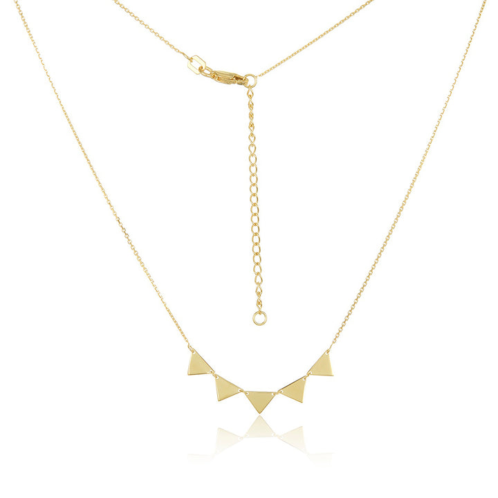 14K Gold Multi Triangle Necklace, LLGC-017 - 14k