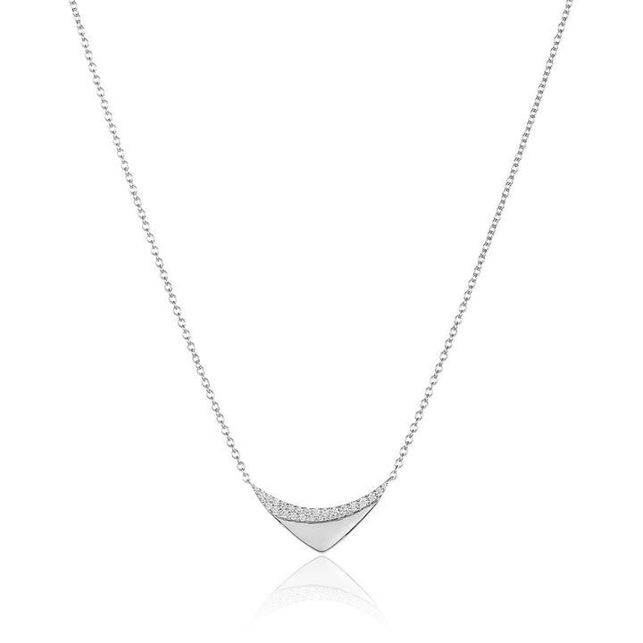 18K White Gold Diamond Charm Necklace Pendant
