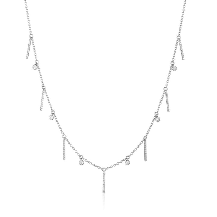 18K Gold Diamond Fringe Choker Necklace