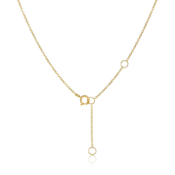 18K Solid Yellow Gold Diamond Bar Necklace Pendant