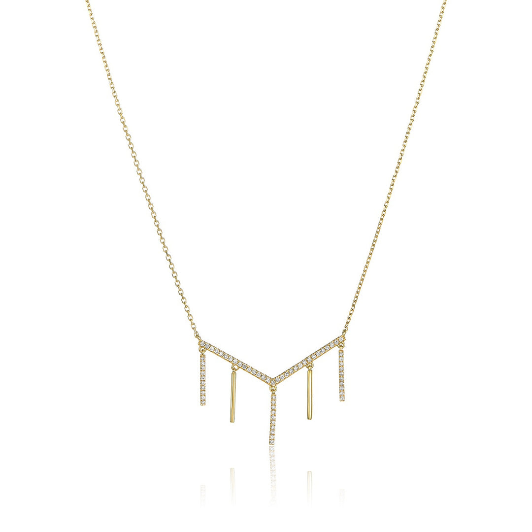 18K Gold Diamond Chandelier Necklace Pendant