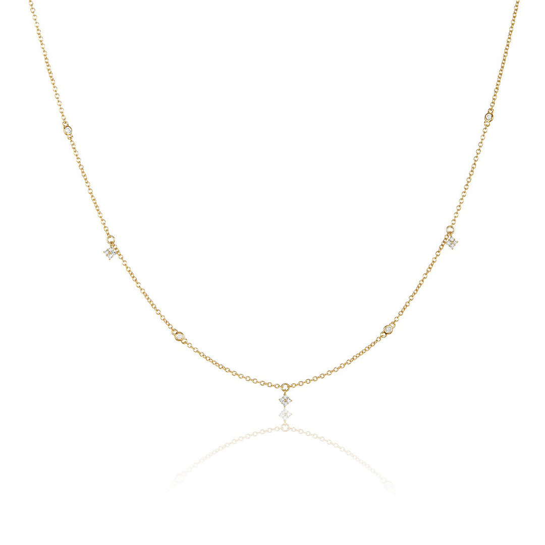 18K Gold Diamond Choker Necklace