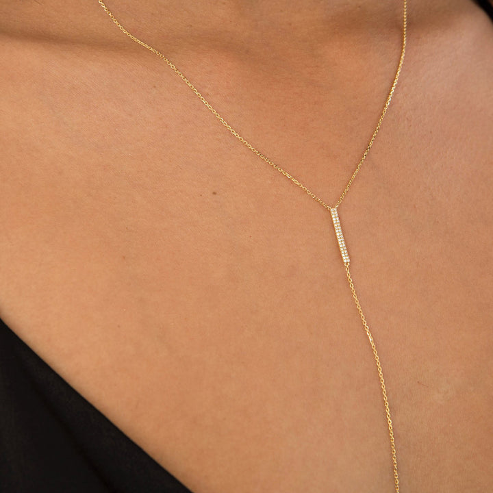 18K Gold Diamond Drip Necklace Pendant