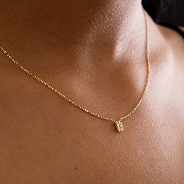 18K Gold Diamond Emerald Shape Necklace Pendant