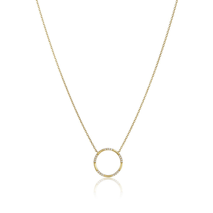 18K Gold Diamond Eternity Necklace Pendant