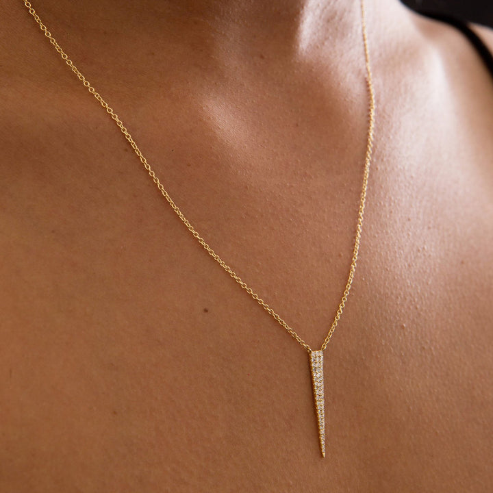 18K Gold Diamond Ice Drip Necklace Pendant