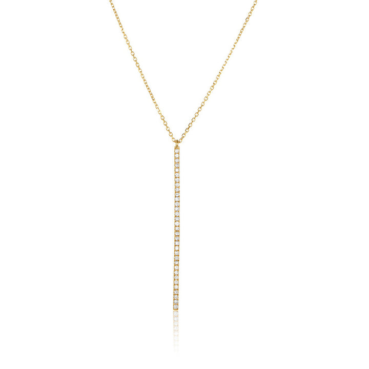 18K Gold Diamond Long Drip Necklace Pendant